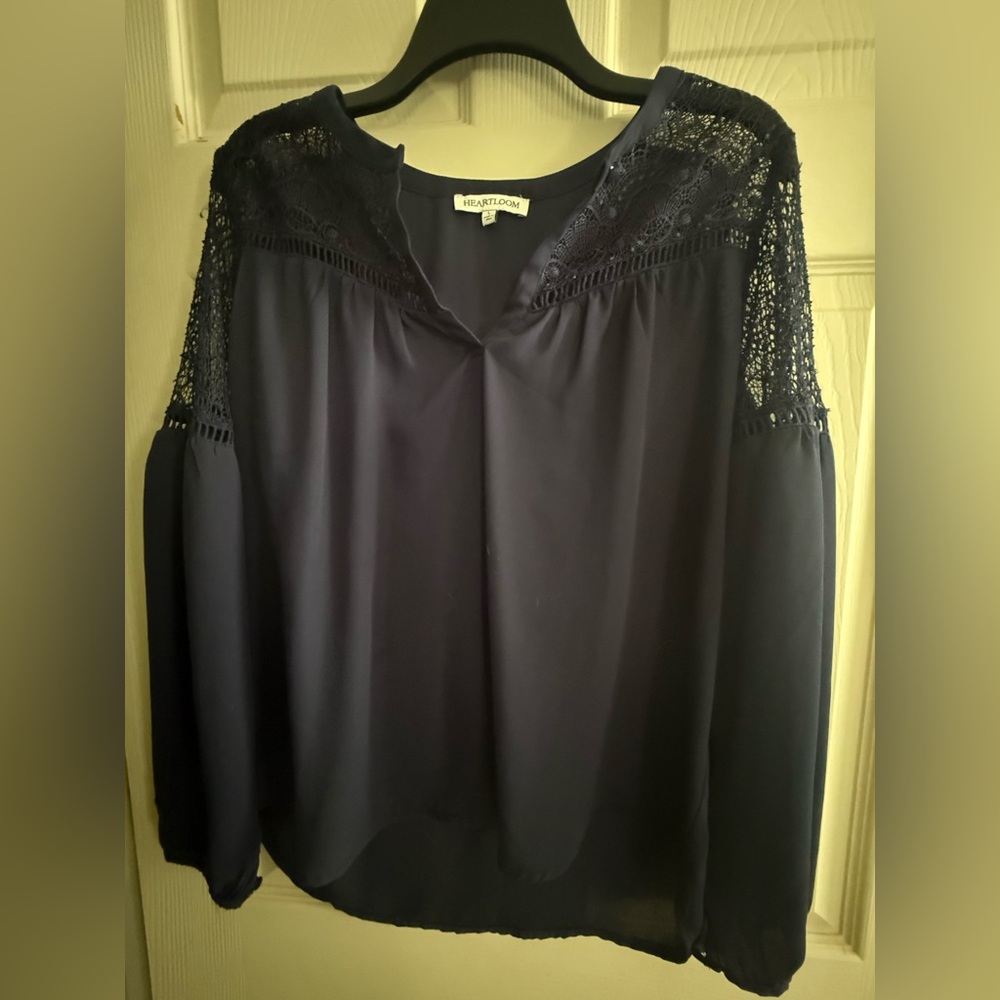 Heartloom Midnight Blue Lace Blouse